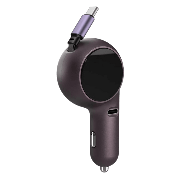 Chargeur voiture sans fil double prises à câble rétractable