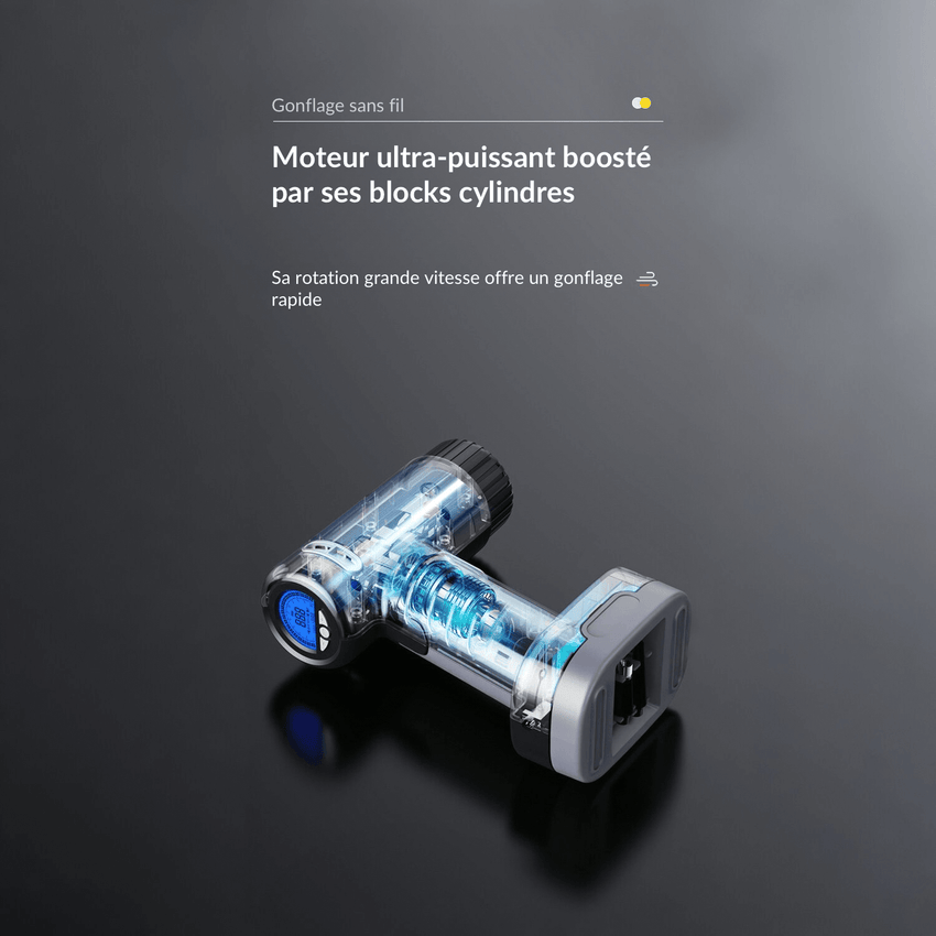 Gonfleur pneus ultra‑puissant 150 PSI (≈10,3 bars)