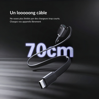Chargeur voiture double port USB‑C PD 45 W + USB‑A QC 18–30 W