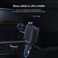 Chargeur voiture double port USB‑C PD 45 W + USB‑A QC 18–30 W