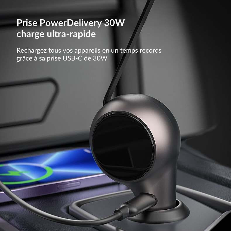 60W dual‑port car charger