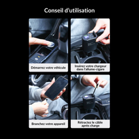 Chargeur voiture double port USB‑C PD 45 W + USB‑A QC 18–30 W