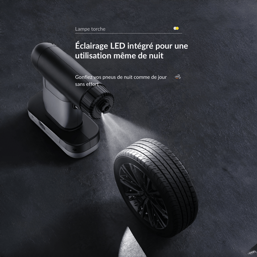 Gonfleur pneus ultra‑puissant 150 PSI (≈10,3 bars)