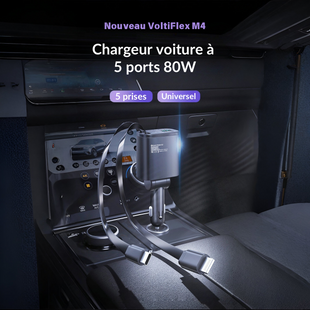 Chargeur voiture double port USB‑C PD 45 W + USB‑A QC 18–30 W