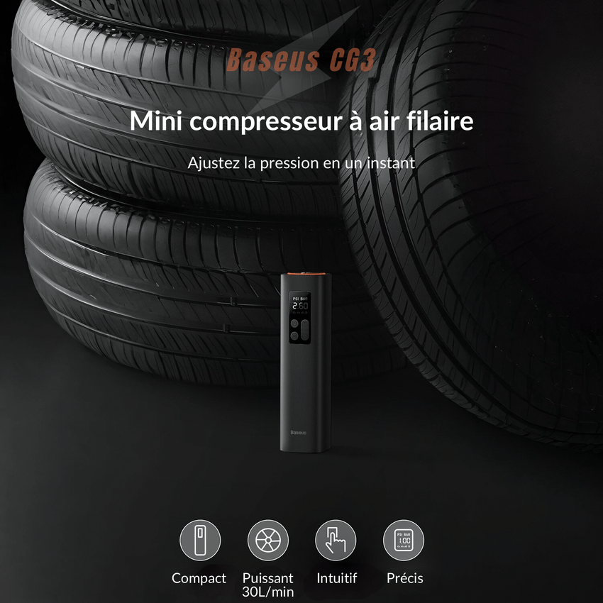 Gonfleur pneu filaire 12 V puissant